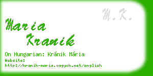 maria kranik business card