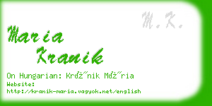 maria kranik business card